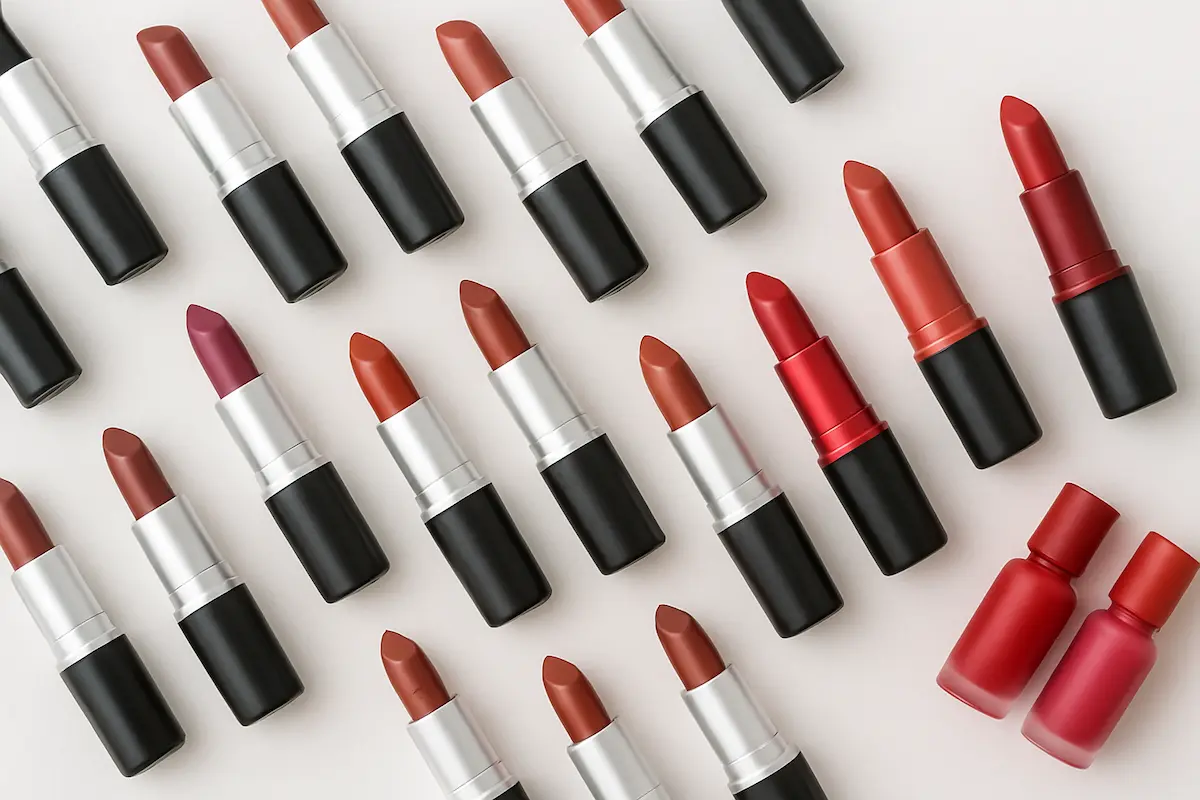 تنوع رنگی بالای رژ لب در مقابل رنگ‌های محدود تینت لب