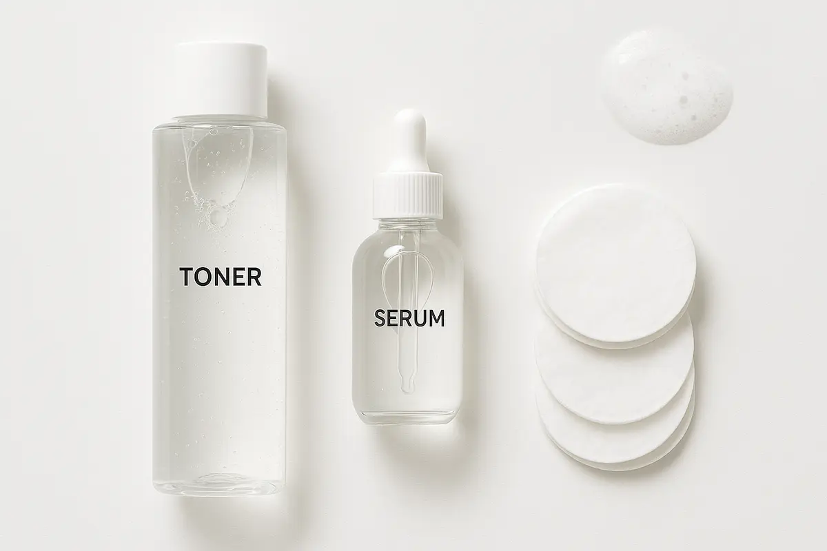 محصولات مراقبت از پوست شامل تونر و سرم
