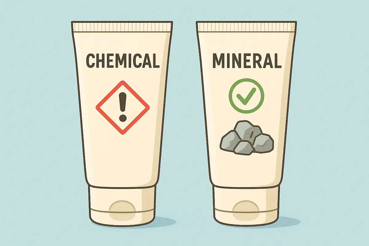تفاوت ضد آفتاب شیمیایی و مینرال در جلوگیری از سوزش چشم