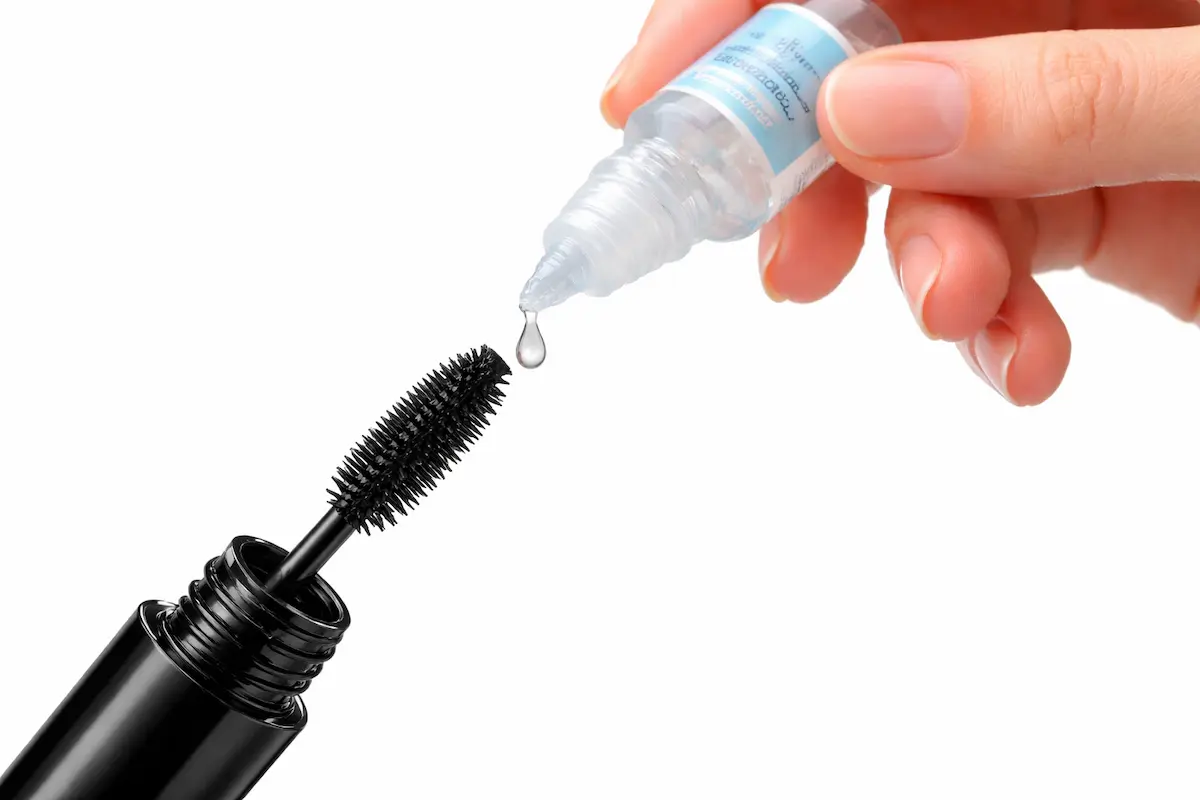 استفاده از قطره چشمی برای رفع علت چسبناک شدن ریمل