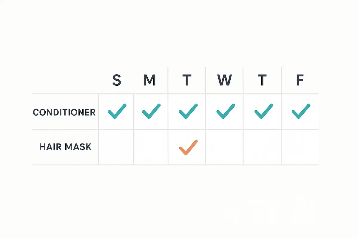 برنامه هفتگی استفاده؛ تفاوت ماسک مو و نرم کننده در دفعات مصرف