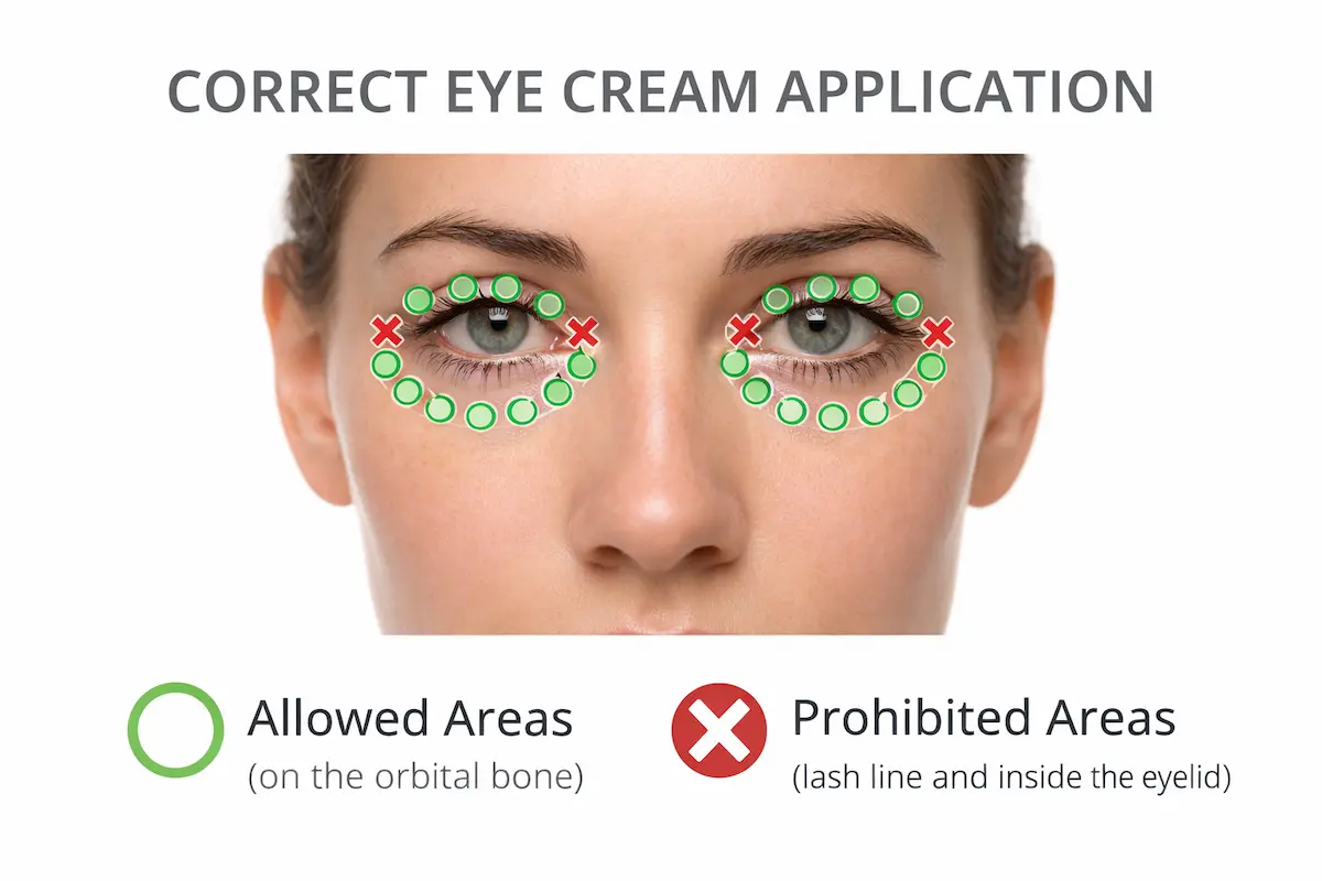 محل صحیح زدن کرم دور چشم برای جلوگیری از سوزش و مهاجرت کرم