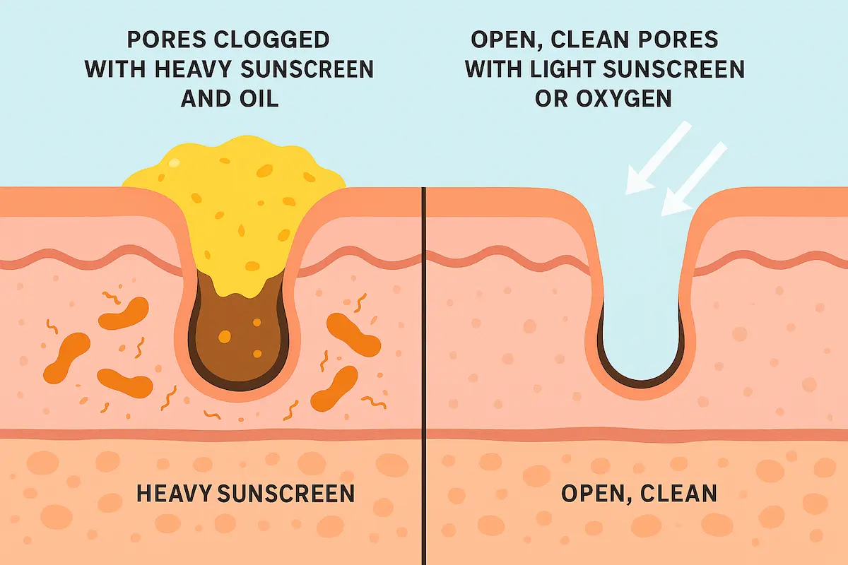 تاثیر مواد کمدون‌زا در مسدود کردن منافذ؛ دلیل اصلی چرا ضد آفتاب باعث جوش میشود