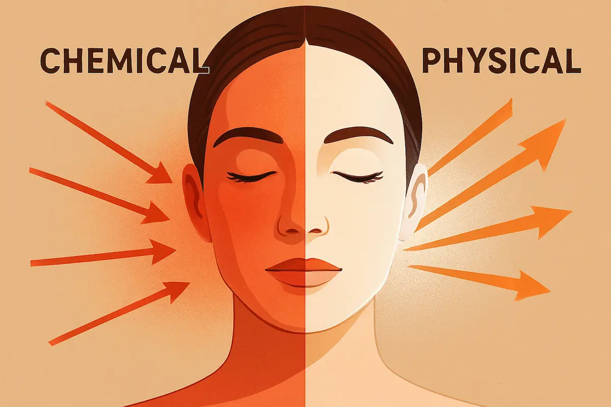 نحوه عملکرد متفاوت و تفاوت ضد آفتاب فیزیکی و شیمیایی روی پوست