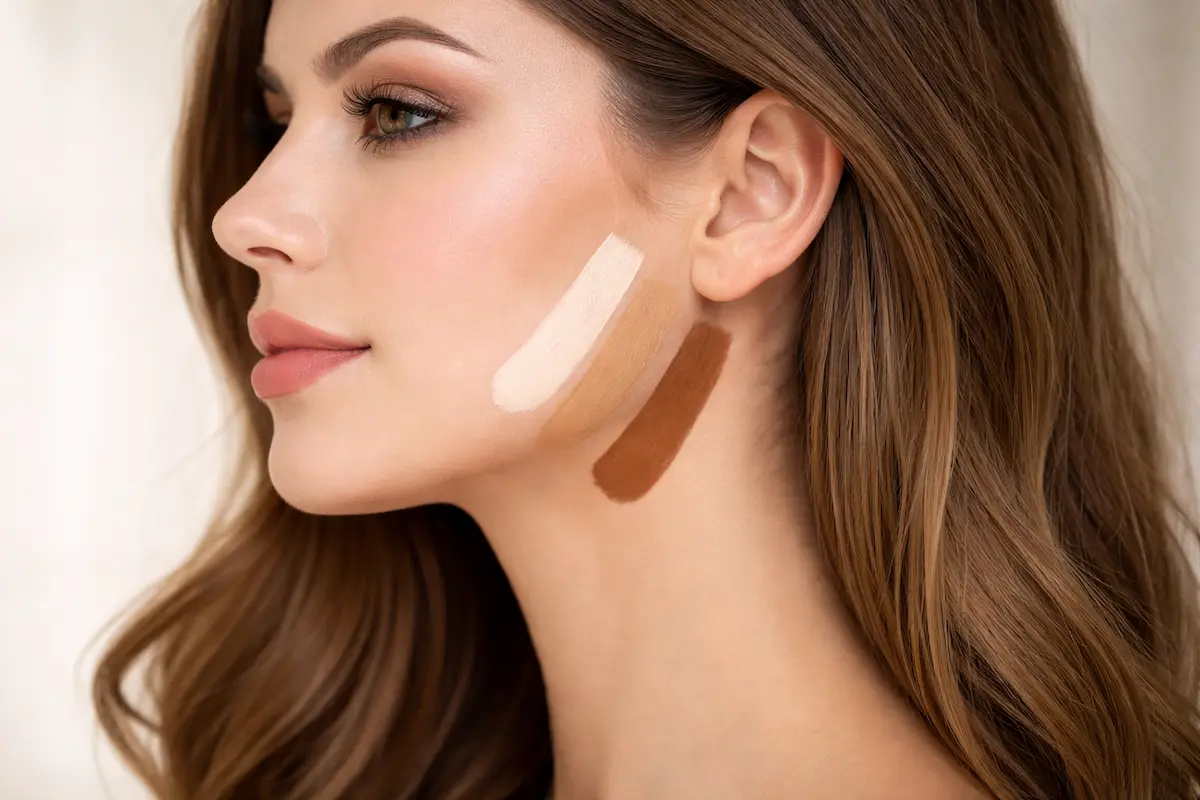 تست صحیح کرم پودر روی خط فک؛ یکی از ترفندهای انتخاب رنگ درست کرم پودر