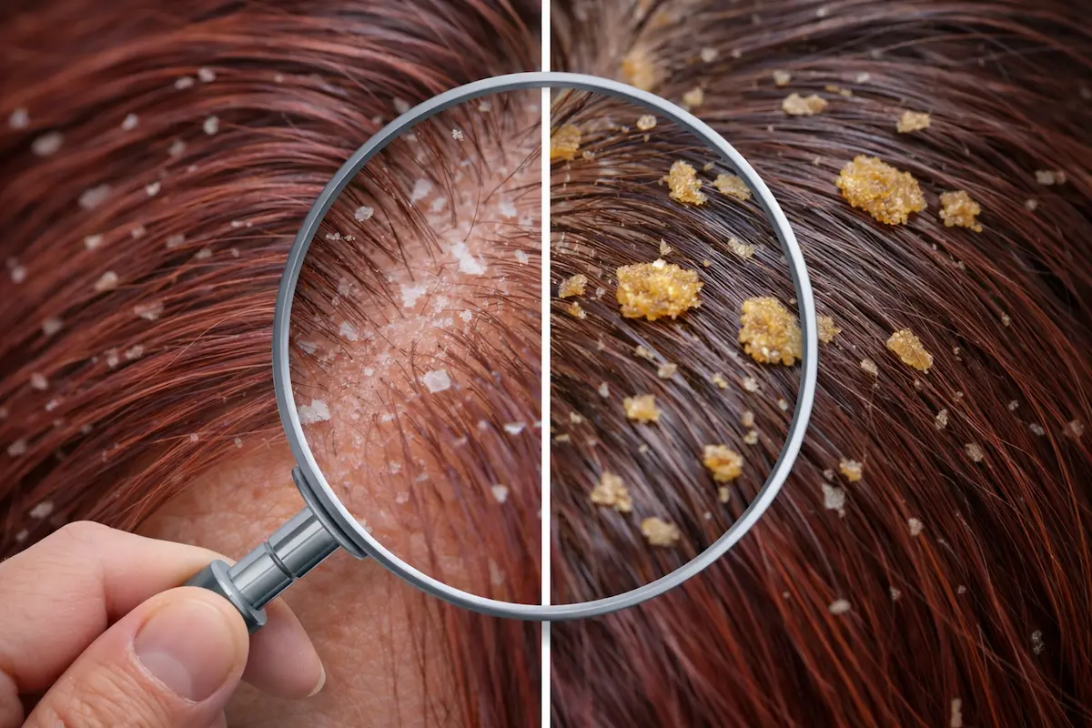جدول تشخیص شوره سر از خشکی پوست بعد از رنگ